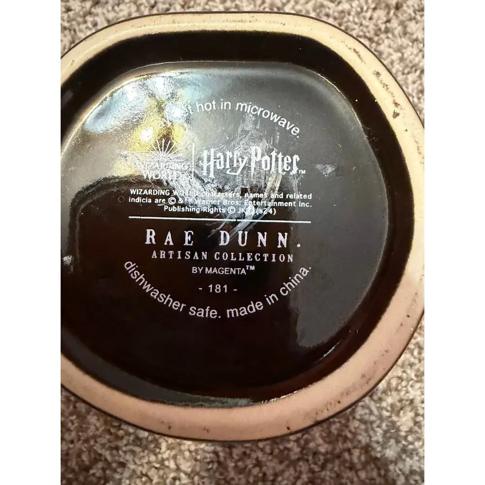 Rae Dunn Harry Potter Expecto Patronum Mug Black Ceramic Stag Patronus Magenta